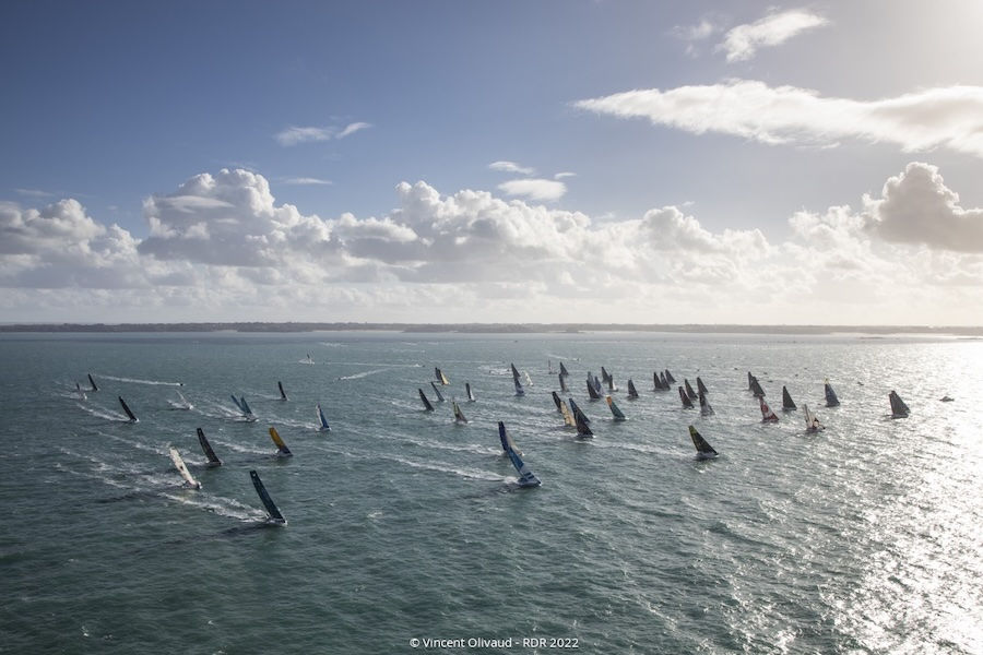 Lors du départ de la Route du Rhum - Destination Guadeloupe il y a quatre ans @ Vincent Olivaud