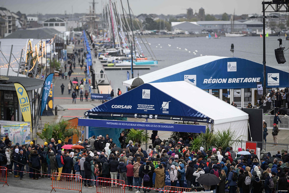 Au village de la Route du Rhum, ce mardi @ Loic Venance / AFP