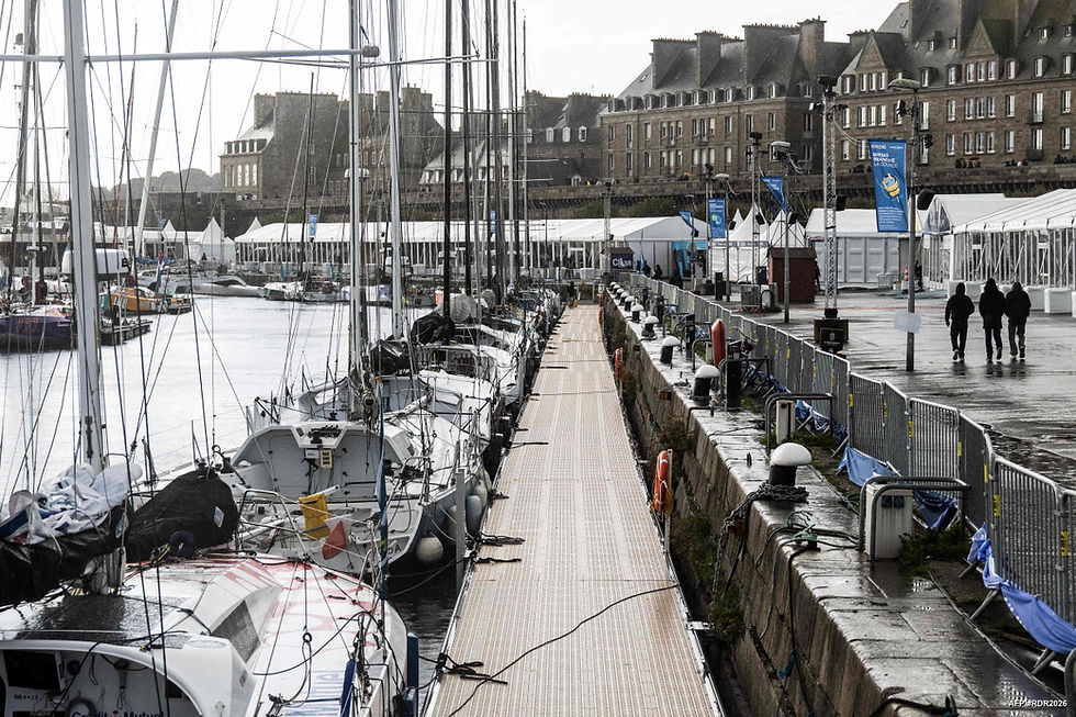 Au village de la Route du Rhum - Destination Guadeloupe ce matin ©Sébastien Salom-Gomis / AFP