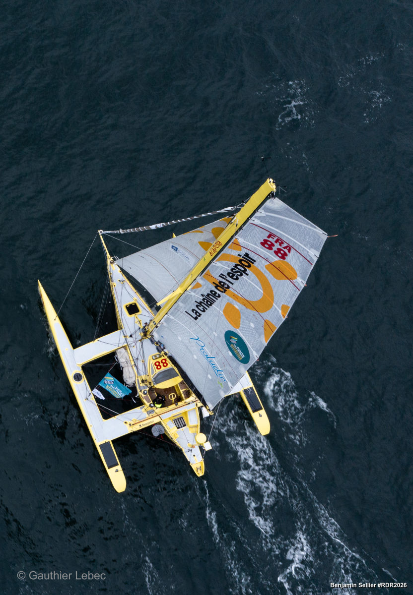 Le trimaran de Charlie Capelle, l'un des 5 A Capella construits par Walter Greene