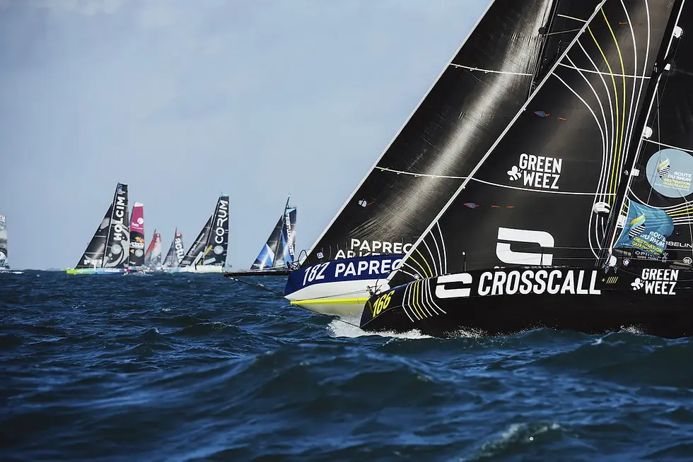 Class 40 boats at the start of the 2022 Route du Rhum